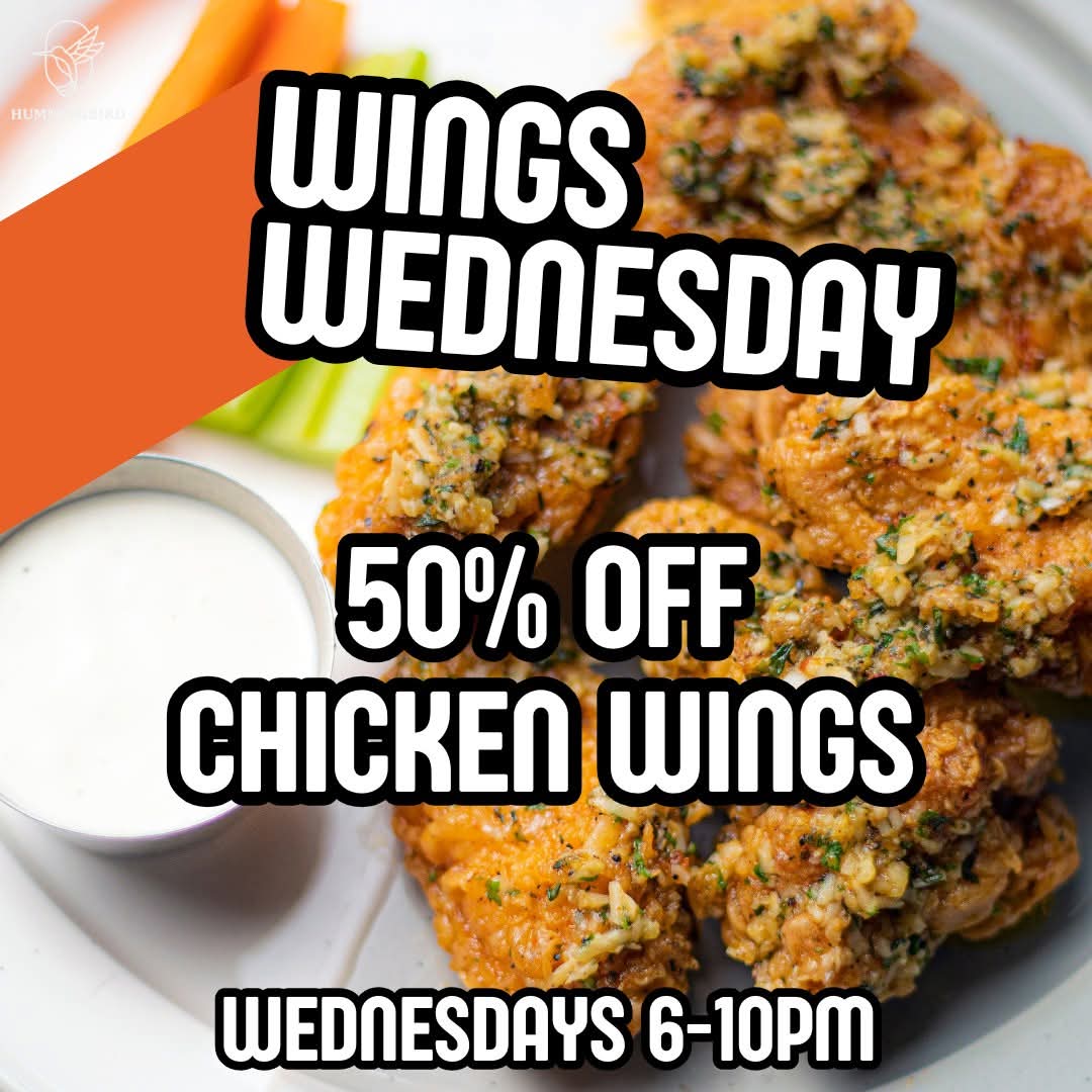 Wings Wednesday tại Hummingbird Hà Nội: giảm 50% cánh gà vào Thứ Tư, 18:00–22:00.